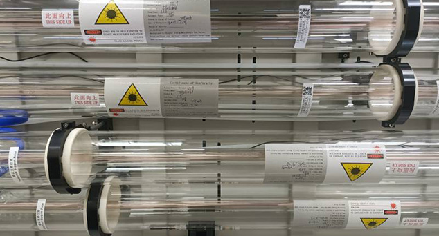 SEALED CO2 GLASS TUBE of Four Head Laser Cutting Machine - KASU Laser