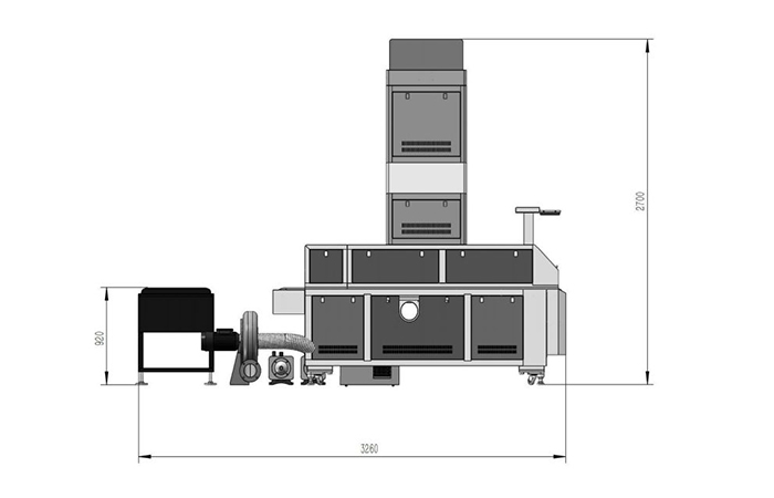 recommended layout of KASU Laser kd series laser cutting machine with top camera 22